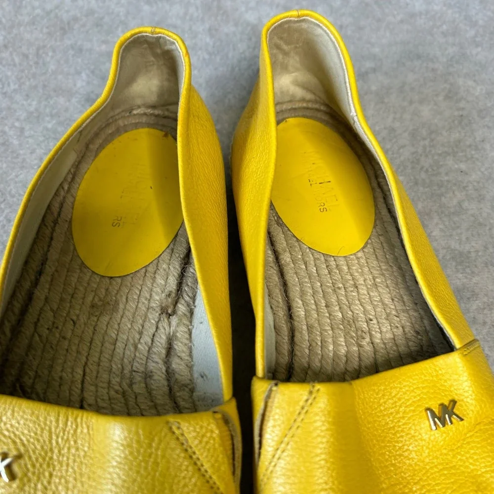Michael Kors‎ Women's Yellow Leather Espadrille Slip On Loafers Casual Shoes